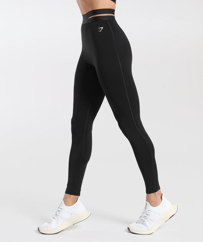 Gymshark Strappy Waistband Leggings Leggings Zwart | 32RTUZKJY