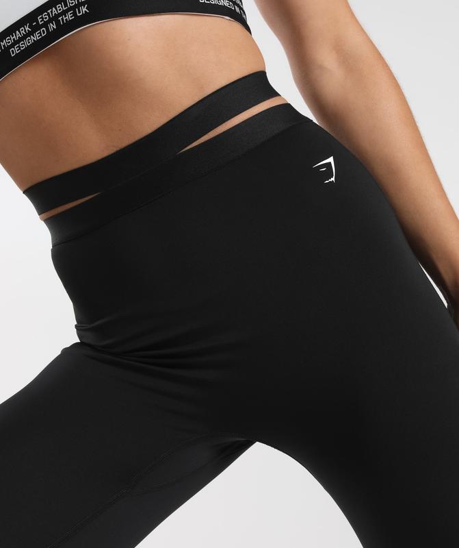 Gymshark Strappy Waistband Leggings Leggings Zwart | 32RTUZKJY