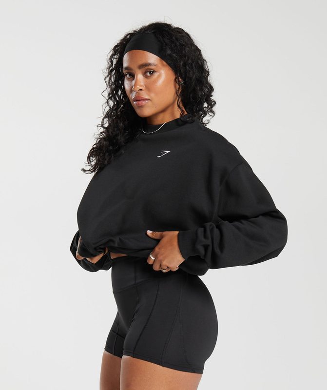 Gymshark Strength Department Graphic Oversized Sweatshirt Pullovers Zwart | 52KVWCRQZ