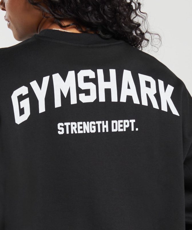 Gymshark Strength Department Graphic Oversized Sweatshirt Pullovers Zwart | 52KVWCRQZ