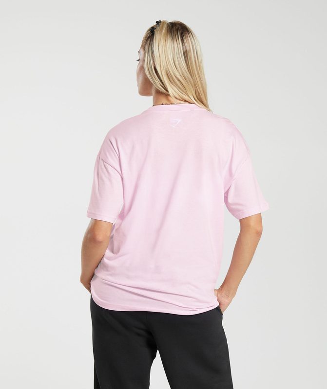 Gymshark Strength Department Oversized T-Shirt T-Shirts Roze | 91HIJCDSL