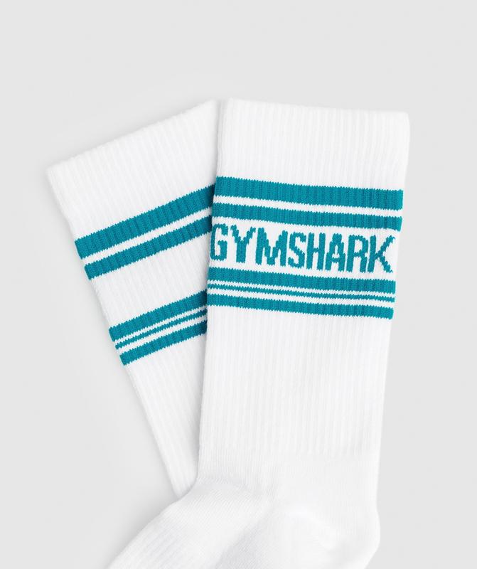 Gymshark Stripe Crew Single Sokken Blauw | 27XBQYACF