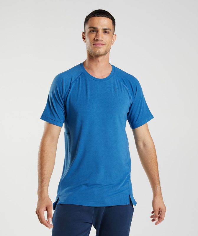 Gymshark Studio T-Shirt T-Shirts Blauw | 90CWGSUKZ