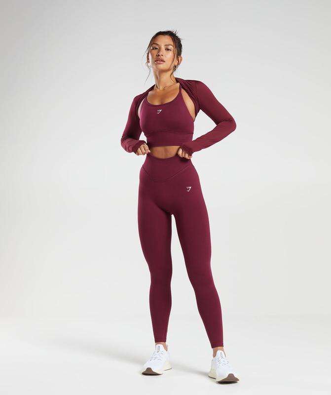 Gymshark Sweat Seamless Long Sleeve Crop Top Crop Tops Roze | 71FOISAQP