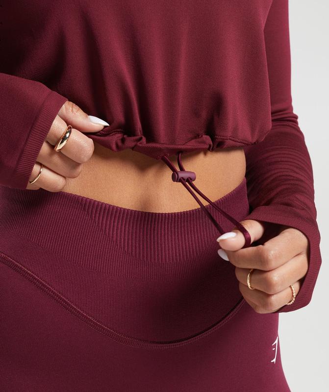 Gymshark Sweat Seamless Long Sleeve Crop Top Crop Tops Roze | 71FOISAQP