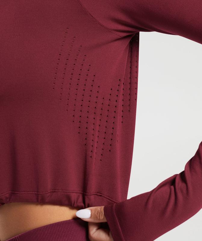 Gymshark Sweat Seamless Long Sleeve Crop Top Crop Tops Roze | 71FOISAQP