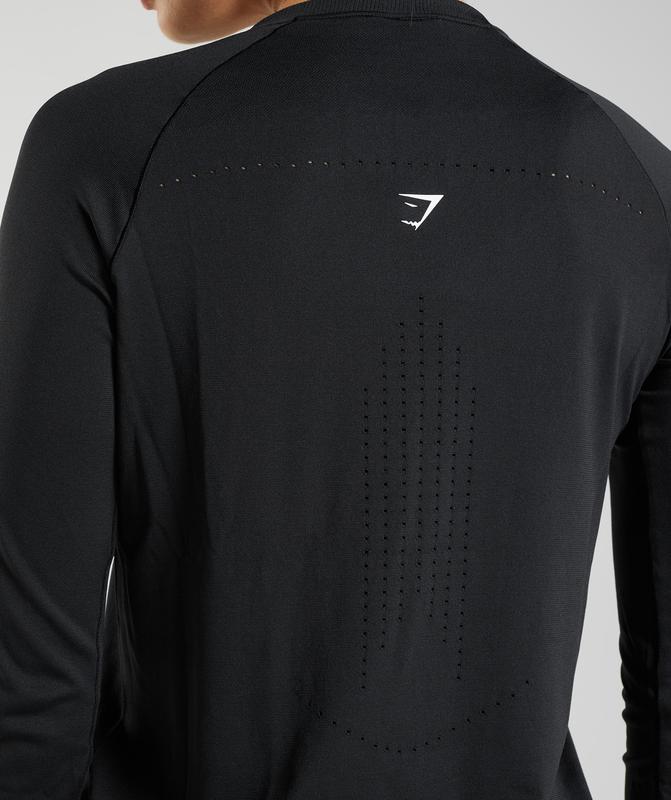 Gymshark Sweat Seamless Long Sleeve Top Long Sleeve Top Zwart | 82SWPTLEZ