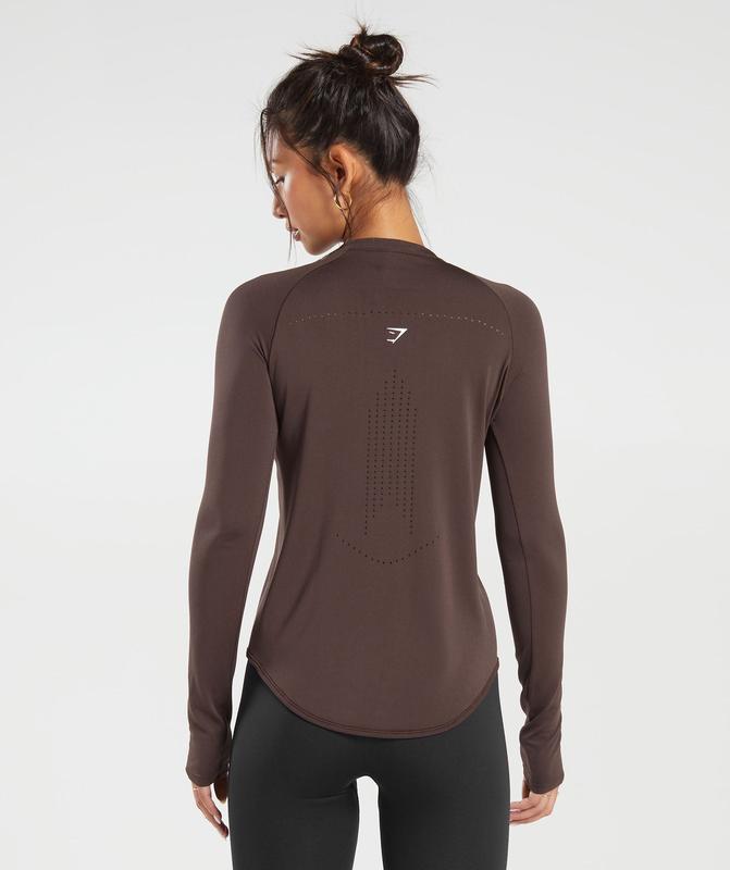 Gymshark Sweat Seamless Long Sleeve Top Long Sleeve Top Bruin | 48SKGCOFY