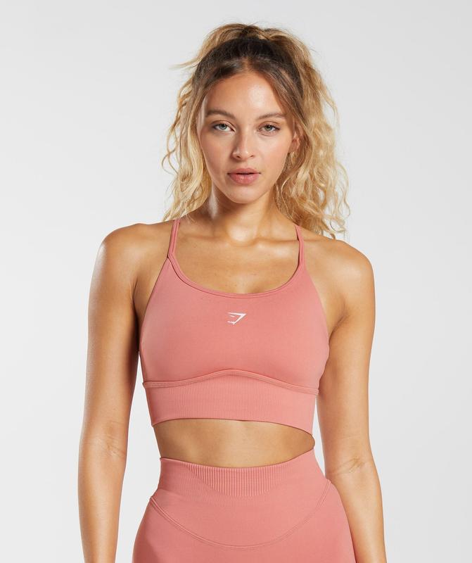 Gymshark Sweat Seamless Longline Sports Bra Sports Bras Roze | 31PGWTOLZ