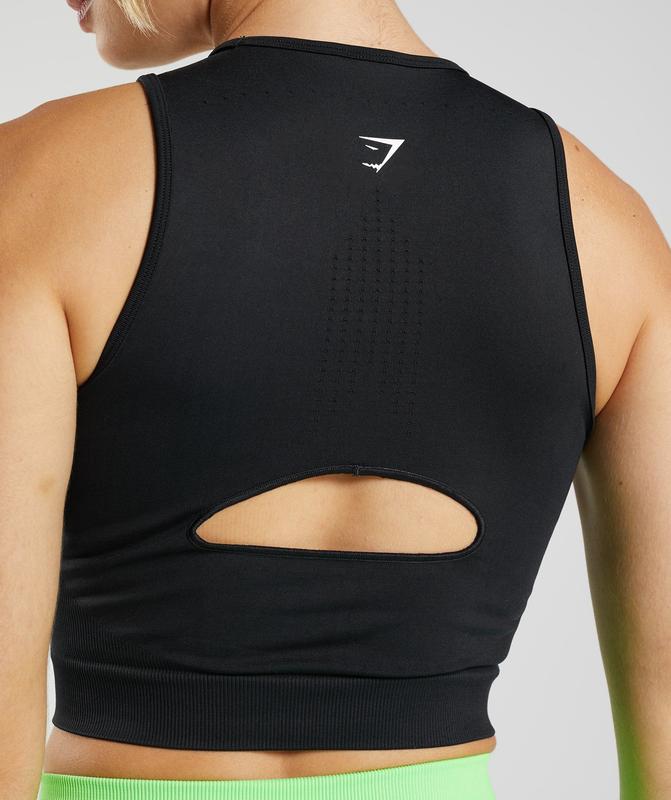 Gymshark Sweat Seamless Midi Tank Tanktop Zwart | 20WNAPFOR