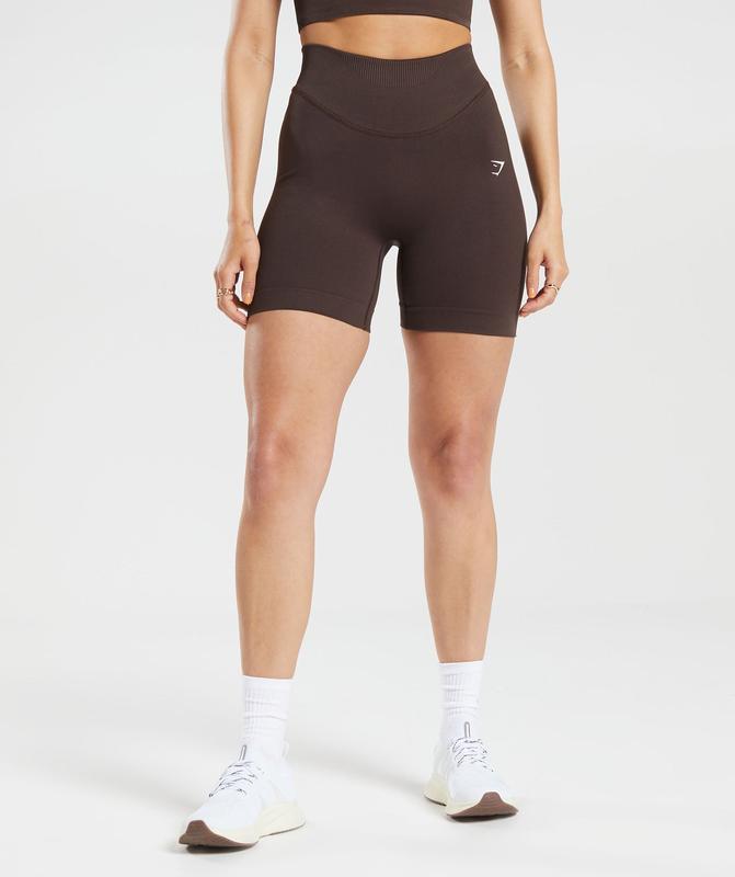 Gymshark Sweat Seamless Shorts Korte Broek Bruin | 76LBIJGHO