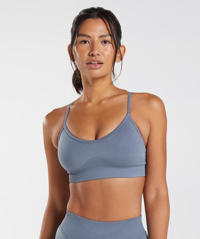 Gymshark Sweat Seamless Sports Bra Sports Bras Blauw | 17UEDGWMQ