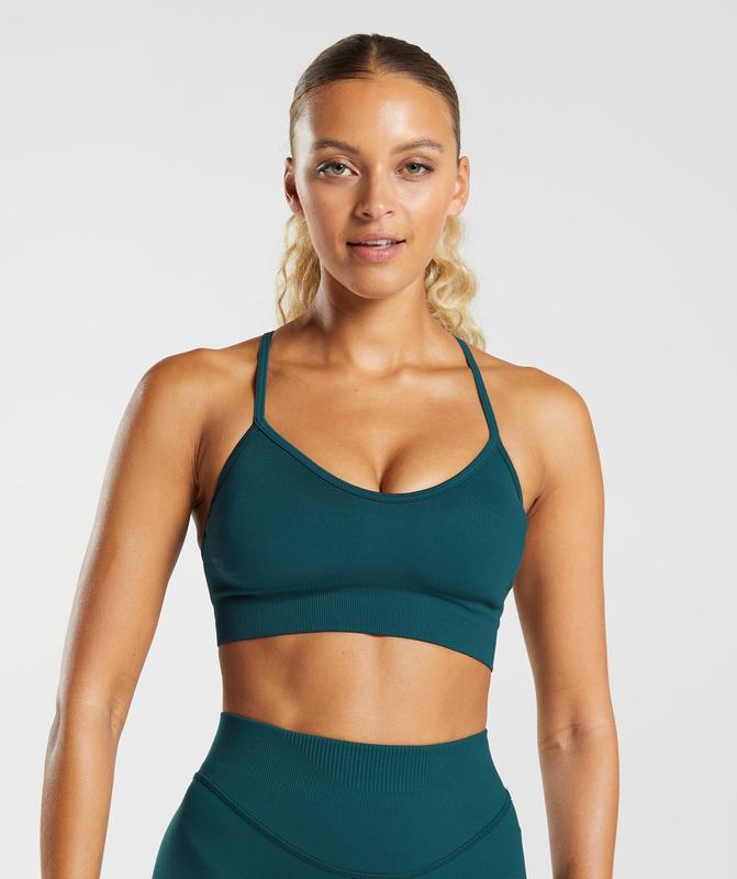 Gymshark Sweat Seamless Sports Bra Sports Bras Winter Teal | 56WIMGDKV