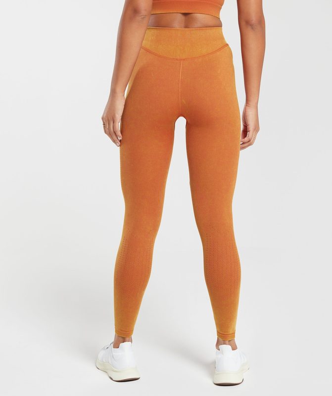 Gymshark Sweat Seamless Washed Leggings Leggings Oranje | 50XWVLYRA