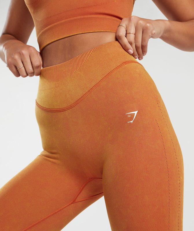 Gymshark Sweat Seamless Washed Leggings Leggings Oranje | 50XWVLYRA