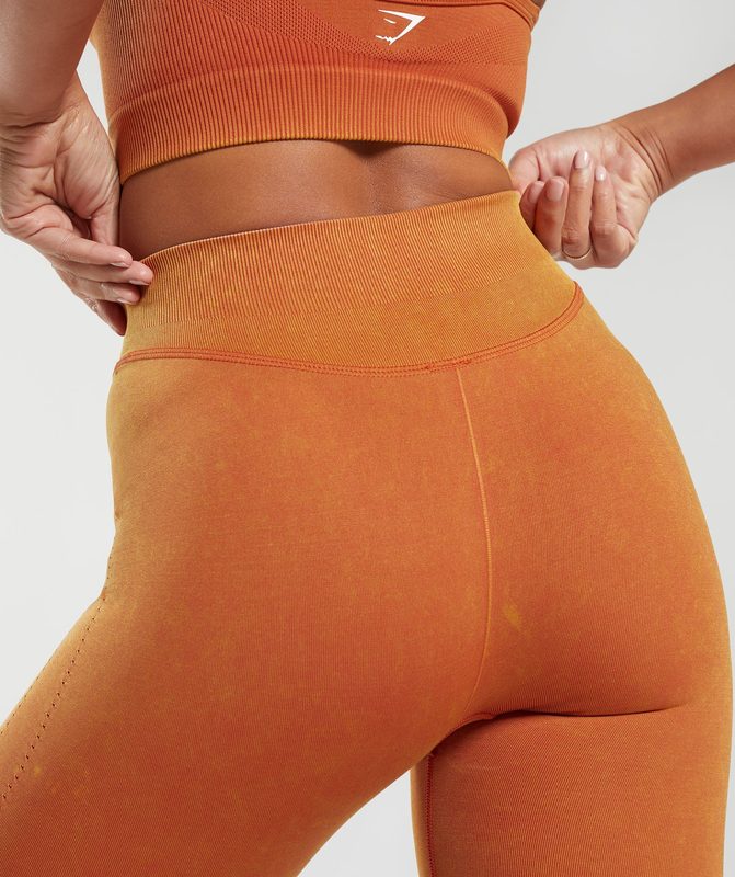 Gymshark Sweat Seamless Washed Leggings Leggings Oranje | 50XWVLYRA