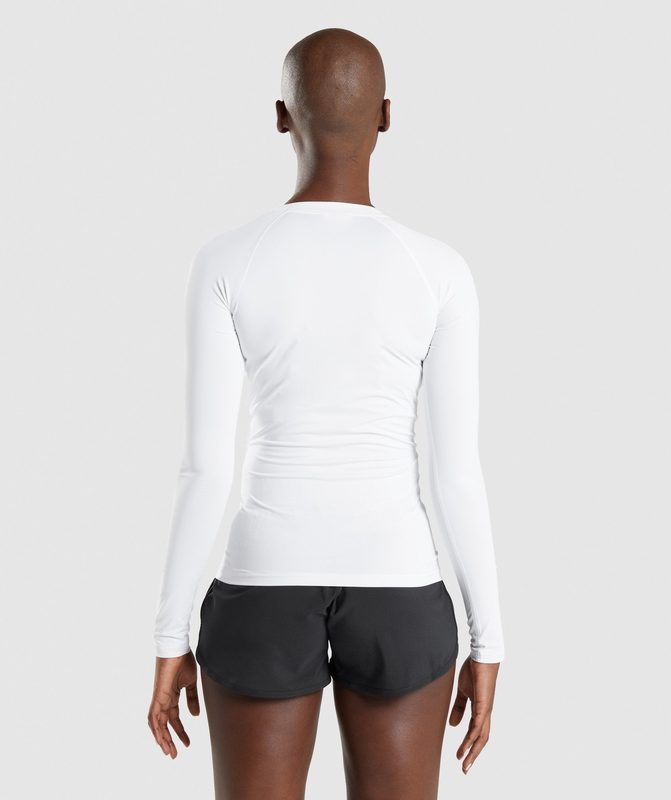 Gymshark Training Baselayer Long Sleeve Top Long Sleeve Top Wit | 19CMRZNWF