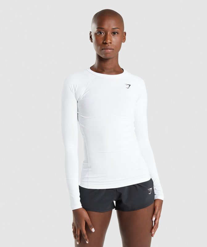 Gymshark Training Baselayer Long Sleeve Top Long Sleeve Top Wit | 19CMRZNWF