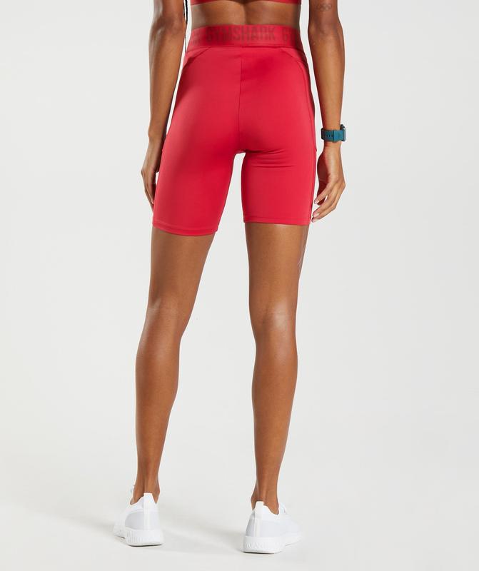 Gymshark Training Brandmark Cycling Shorts Korte Broek Rood | 67KDLMFWJ