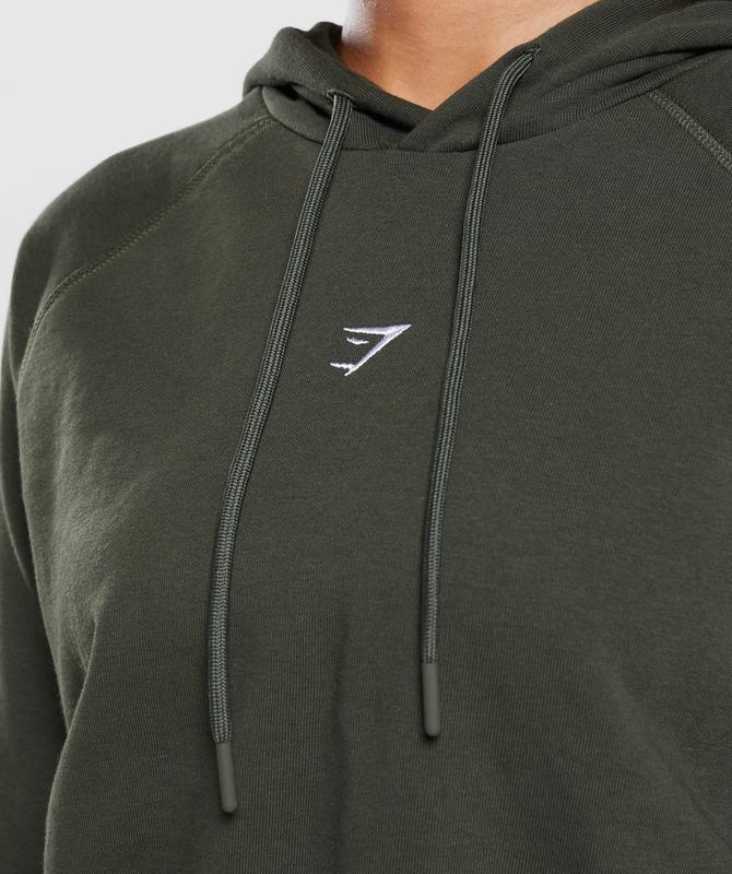 Gymshark Training Crop Hoodie Hoodies Diepolijfgroen Groen | 09UMODIAC