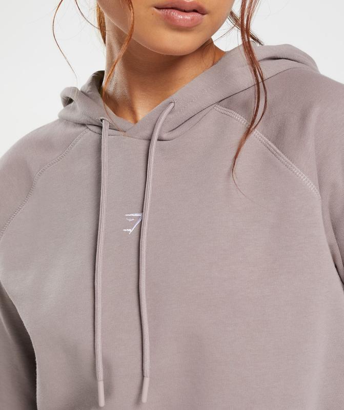 Gymshark Training Crop Hoodie Hoodies Washed Mauve | 69HOLJIKE