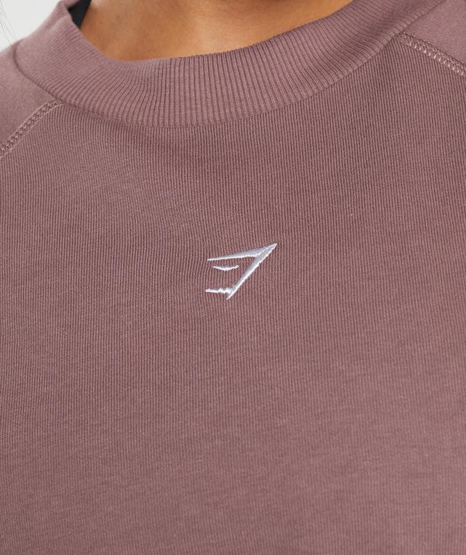 Gymshark Training Cropped Sweater Pullovers Bordeaux | 52PJAGNKR