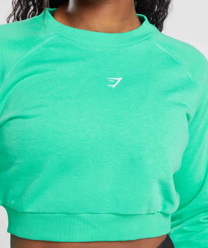 Gymshark Training Cropped Sweater Pullovers Groen | 71XECRHFP