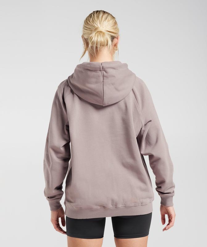 Gymshark Training Oversized Fleece Hoodie Hoodies Washed Mauve | 01SRGOVZX