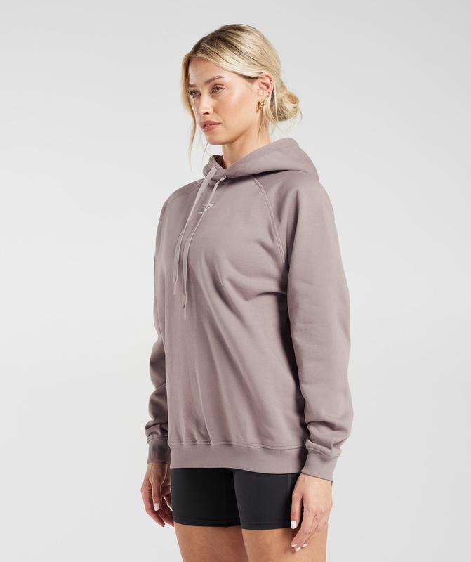 Gymshark Training Oversized Fleece Hoodie Hoodies Washed Mauve | 01SRGOVZX