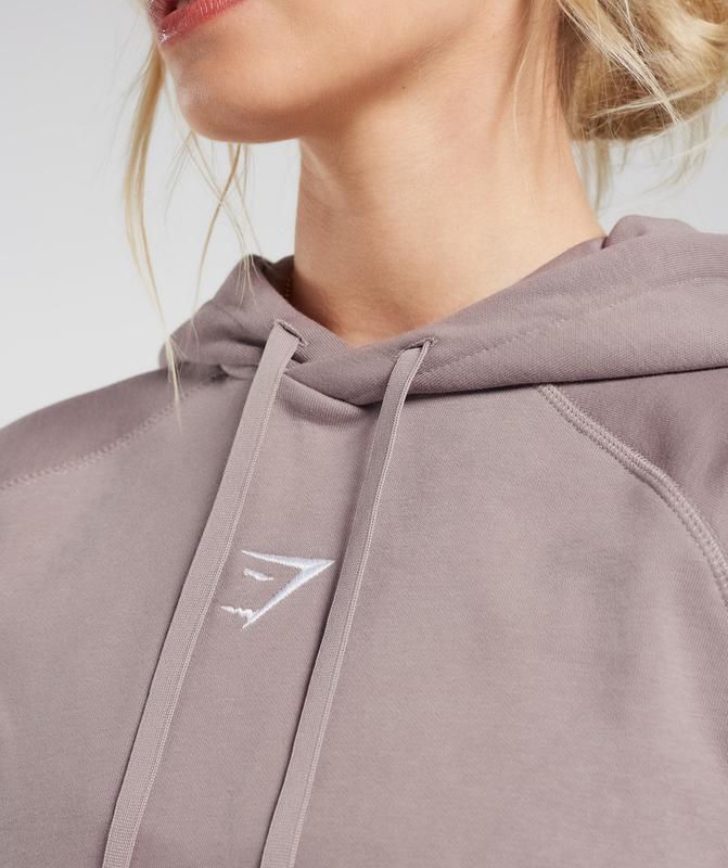 Gymshark Training Oversized Fleece Hoodie Hoodies Washed Mauve | 01SRGOVZX