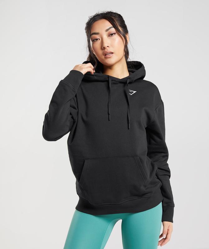 Gymshark Training Oversized Hoodie Hoodies Zwart | 05WNQABZF