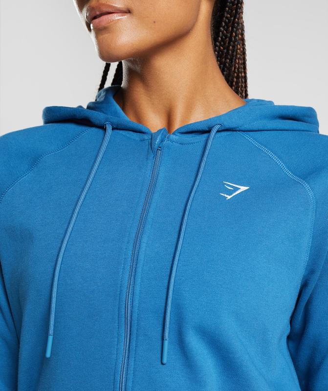 Gymshark Training Zip Hoodie Hoodies Blauw | 09FDPROLI