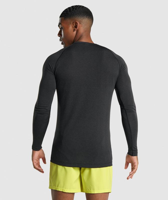 Gymshark Vital Light Seamless Long Sleeve T-Shirt Long Sleeve Top Zwart | 23QEZBLCW