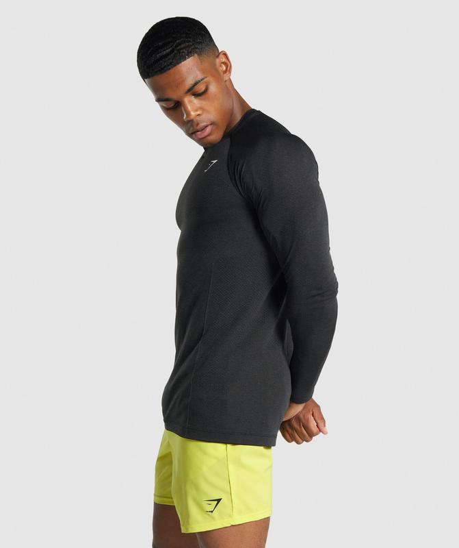 Gymshark Vital Light Seamless Long Sleeve T-Shirt Long Sleeve Top Zwart | 23QEZBLCW