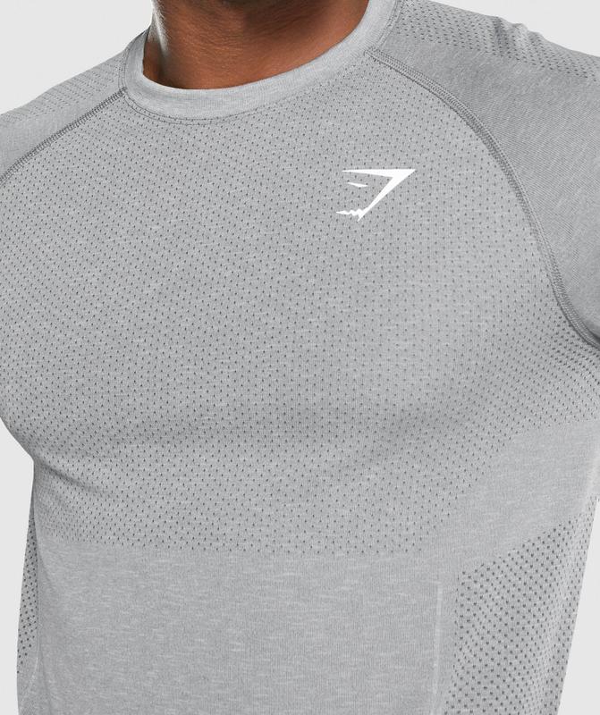 Gymshark Vital Light Seamless Long Sleeve T-Shirt Long Sleeve Top Charcoal Marl | 24UKTHYJE