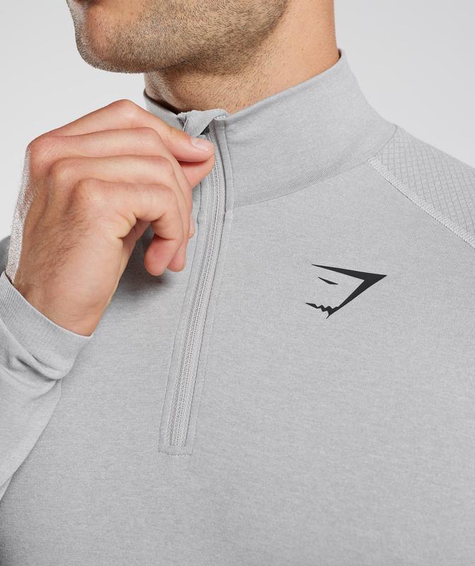 Gymshark Vital Seamless 1/4 Zip Pullovers Lichtgrijs | 59RNGUIYB