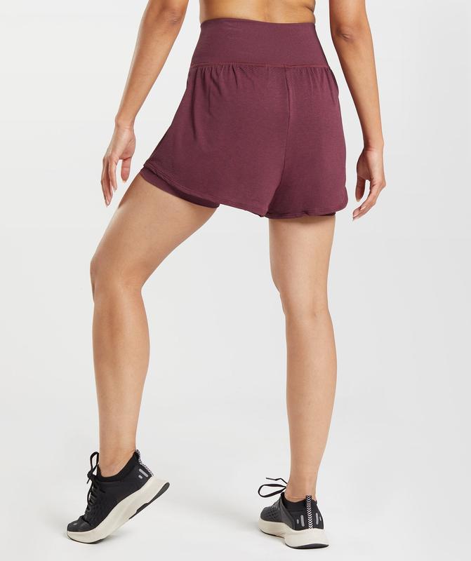 Gymshark Vital Seamless 2.0 2-in-1 Shorts Korte Broek Bordeaux | 89GNSZDJC