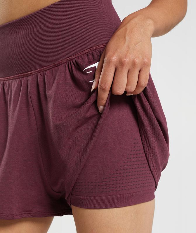 Gymshark Vital Seamless 2.0 2-in-1 Shorts Korte Broek Bordeaux | 89GNSZDJC