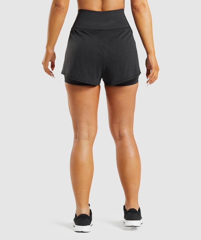 Gymshark Vital Seamless 2.0 2-in-1 Shorts Korte Broek Zwart | 01IVONPFY