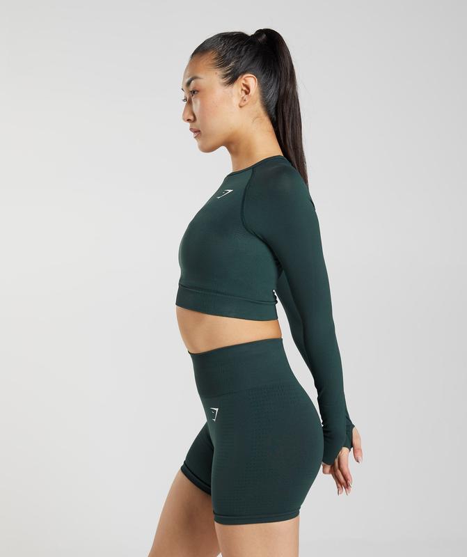 Gymshark Vital Seamless 2.0 Crop Top Crop Tops Groen | 10HQZULWK