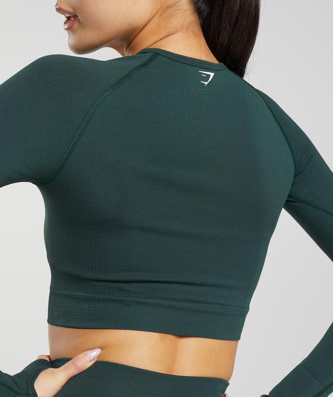 Gymshark Vital Seamless 2.0 Crop Top Crop Tops Groen | 10HQZULWK