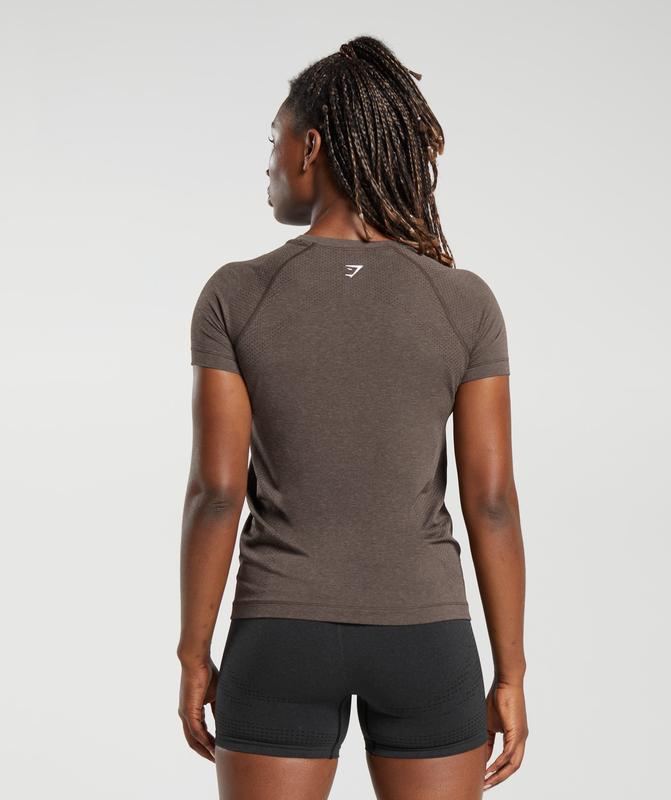 Gymshark Vital Seamless 2.0 Light T-Shirt T-Shirts Bruin | 60CJOPGSX