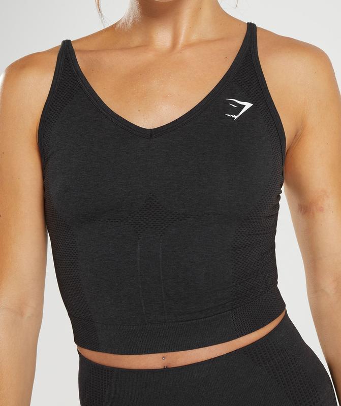 Gymshark Vital Seamless 2.0 Midi Tank Tanktop Zwart | 05TOILVEX