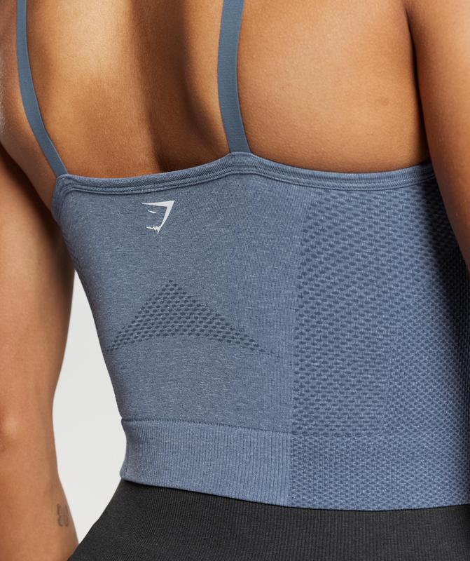 Gymshark Vital Seamless 2.0 Midi Tank Tanktop Blauw | 29ZGTAQHK