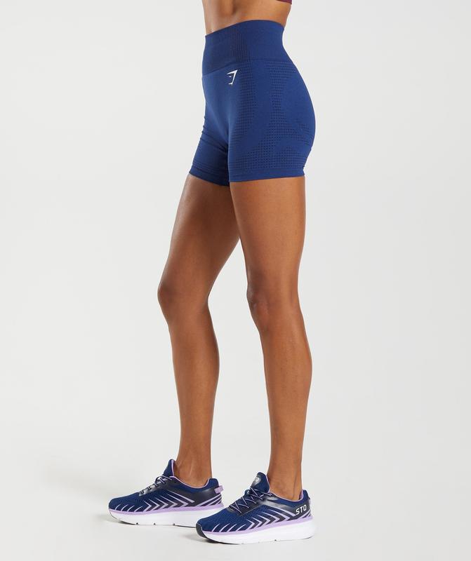 Gymshark Vital Seamless 2.0 Shorts Korte Broek Blauw | 86AZCHEVI