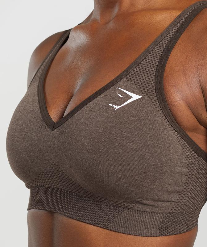 Gymshark Vital Seamless 2.0 V Neck Sports Bra Sports Bras Bruin | 19AXPOWKH