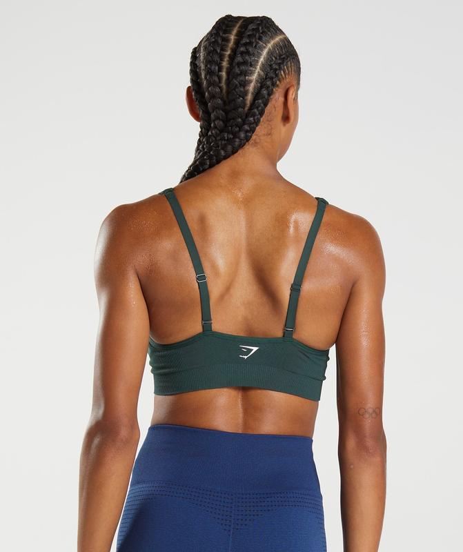 Gymshark Vital Seamless 2.0 V Neck Sports Bra Sports Bras Groen | 47LNYSUDP