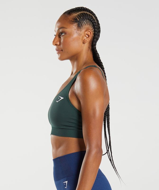 Gymshark Vital Seamless 2.0 V Neck Sports Bra Sports Bras Groen | 47LNYSUDP