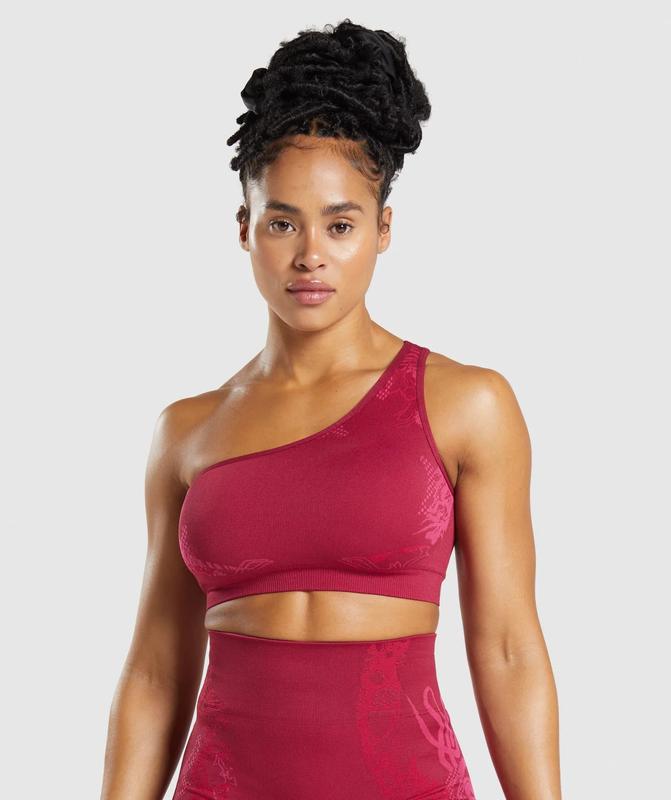 Gymshark WTFlex Seamless One Shoulder Sports Bra Sports Bras Roze | 56ZGRPKDA