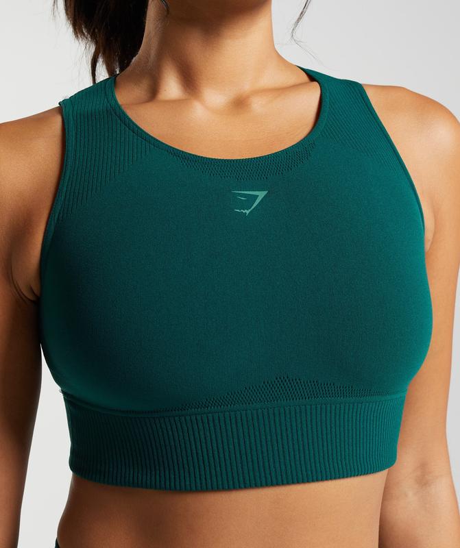 Gymshark Warp Knit Crop Top Crop Tops Groen | 87EAWQXLC